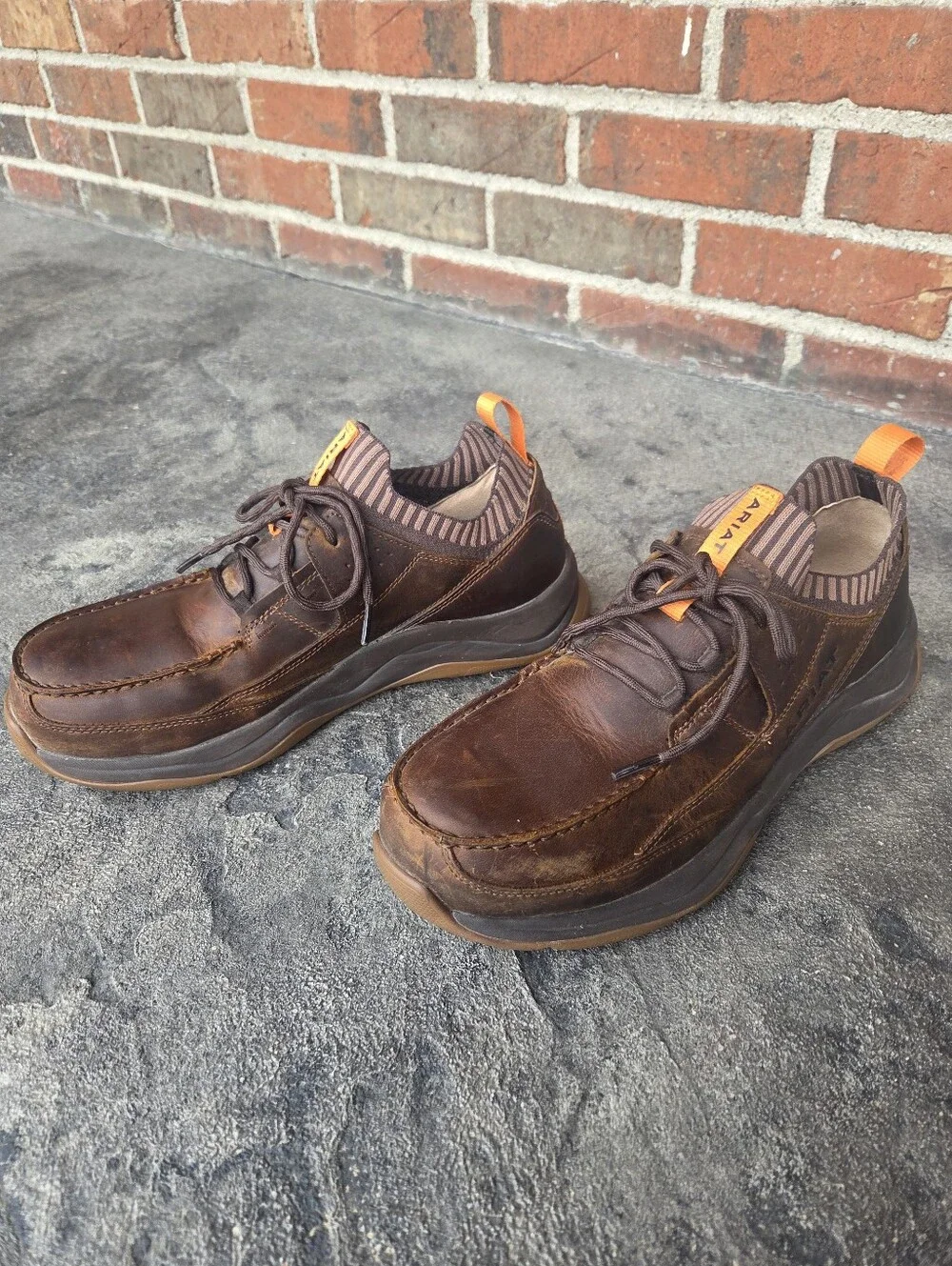 Ariat Brown Men's Leather Working Mile Composite Toe Lace-Up Casual Shoes